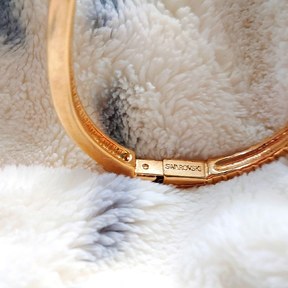 Swarovski Gold-tone and Crystal Bangle Clamper Bracelet - Picture 3 of 7